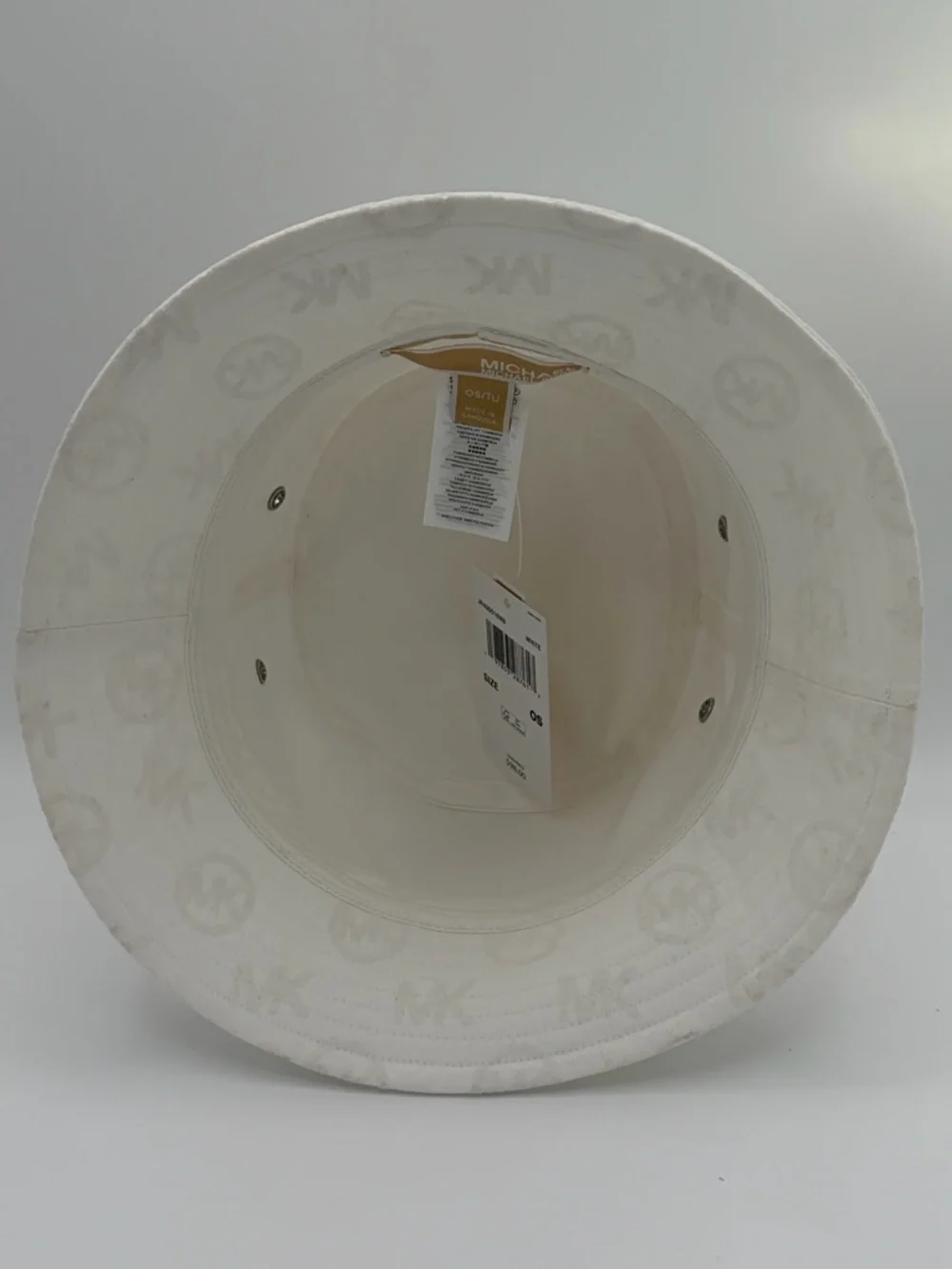 Michael Kors White Bucket Hat NWT Logo Plaque OS Summer Classic🥳🥳❌❌